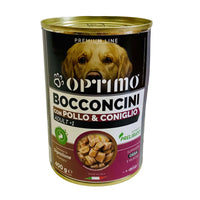 OPTIMO SET 24 BOCCONCINI PER CANE AL GUSTO POLLO E CONIGLIO DA 400 GR