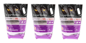 OPTIMO SET 3 LETTIERE PER ANIMALI IN GEL DI SILICE CON ASSORBENZA DI 5 LT