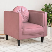 Divano Sedia-Poltrona con Cuscino Rosa in Velluto