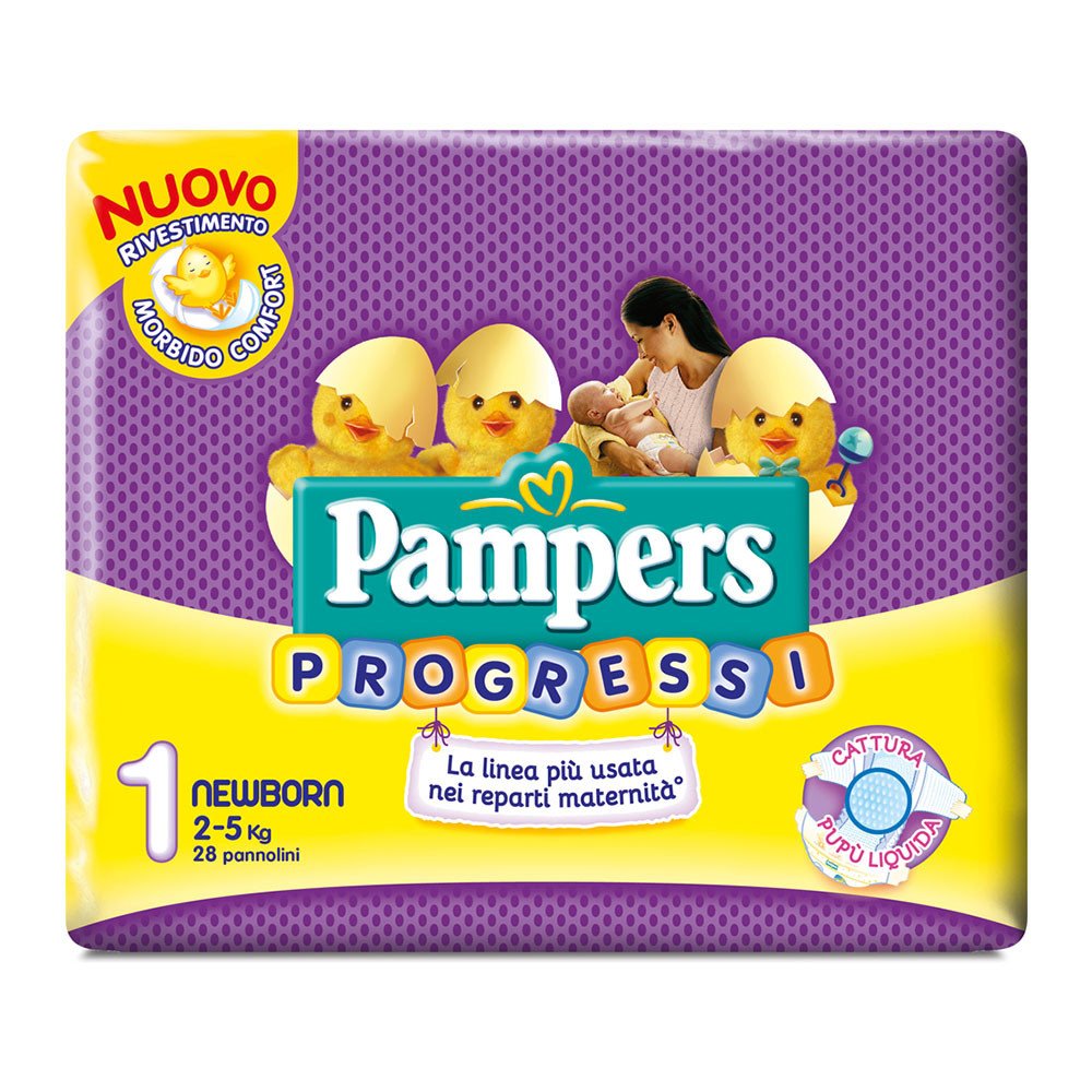 PAMPERS PROGRESSI PANNOLINI NEWBORN 2-5 KG IN CONFEZIONE DA 28 PEZZI