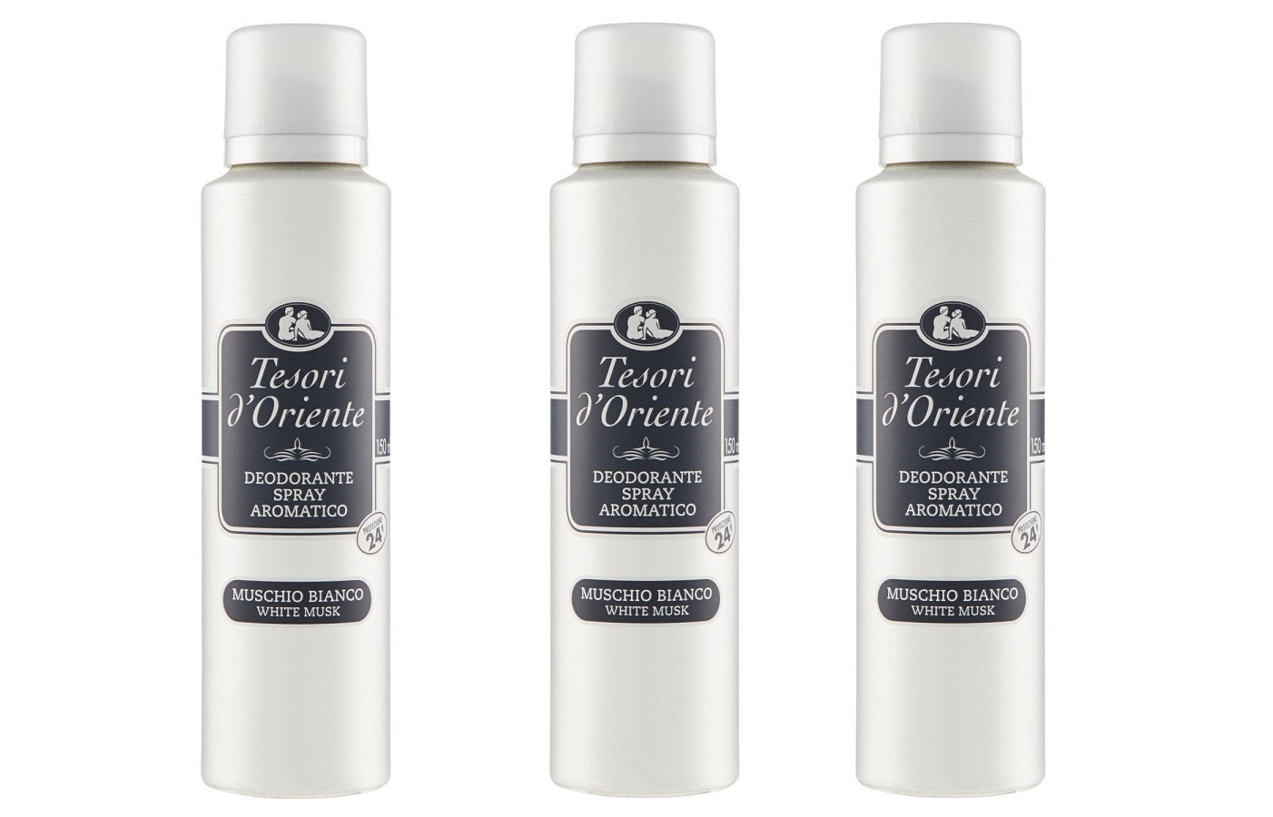 SET 3 CONFEZIONI TESORI D'ORIENTE DEODORANTE SPRAY MUSCHIO BIANCO DA 150 ML