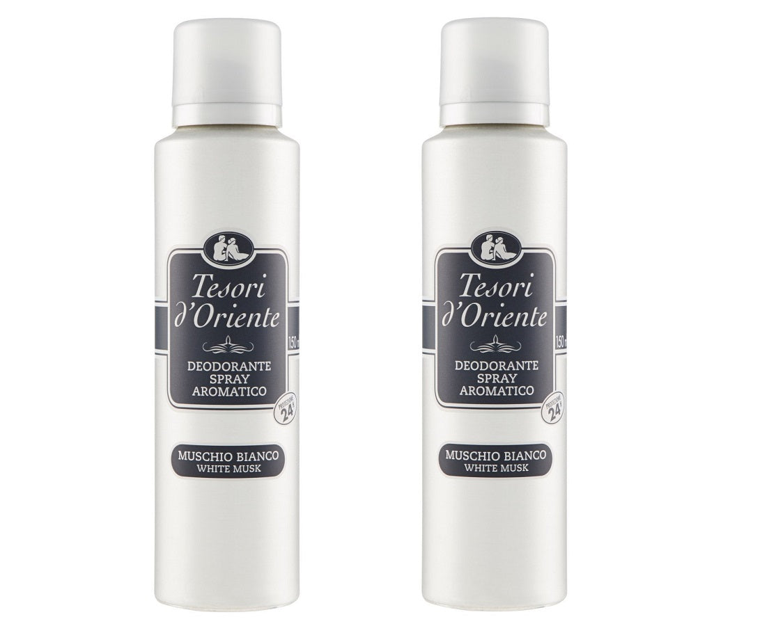 SET 2 CONFEZIONI TESORI D'ORIENTE DEODORANTE SPRAY MUSCHIO BIANCO DA 150 ML
