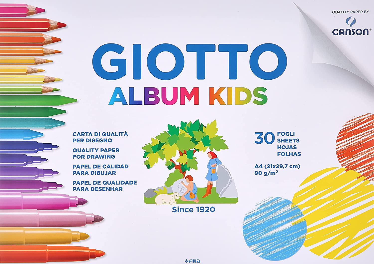 5 CONFEZIONI DI GIOTTO ALBUM KIDS FORMATO A4 30 FOGLI