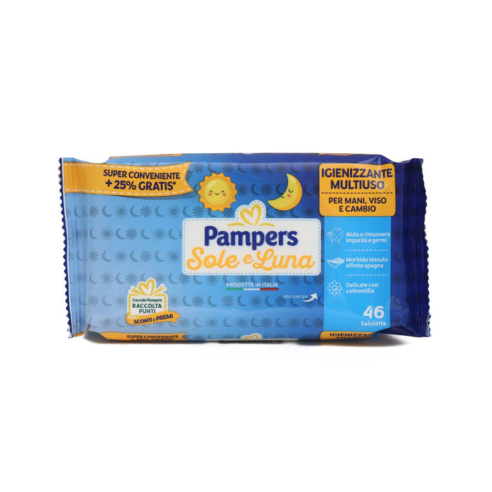 8 CONFEZIONI DI PAMPERS SALVIETTE UMIDIFICATE BAMBINI SOLE LUNA 40PZ