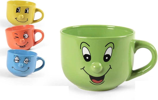 SET 3 TAZZE COLORATA CON FACCIA IN COLORAZIONE ASSORTITA