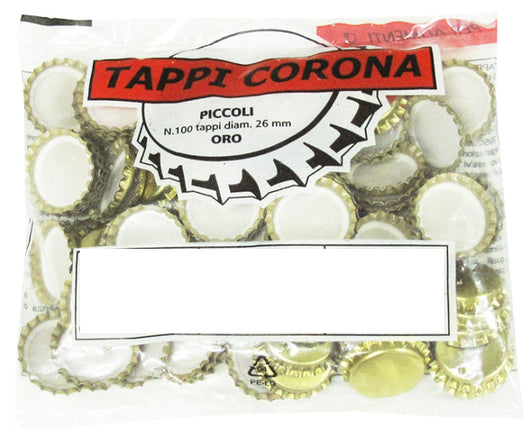 CONFEZIONE DA 500 TAPPI CON CORONA IN COLORE ORO ORO