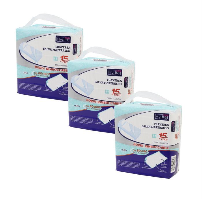 KIT SET 3 PZ MAURY'S TRAVERSA SALVA MATERASSO 80X180CM 15PZ