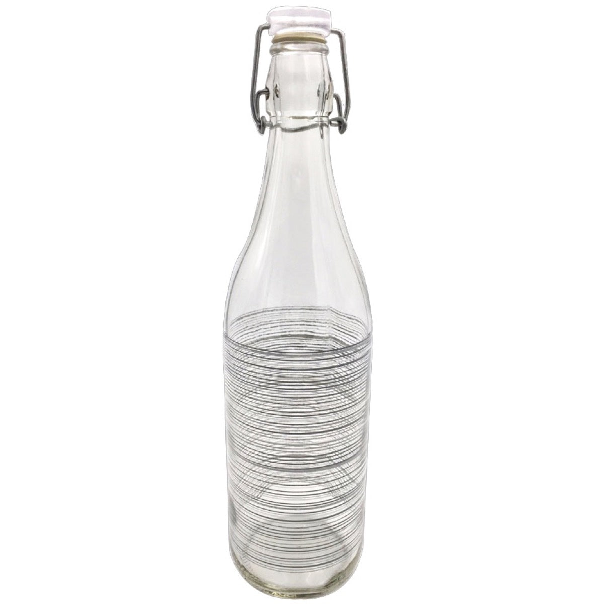KIT SET 4 PZ BOTTIGLIA IN VETRO CIRCLE 1LT CON TAPPO A CHIUSURA