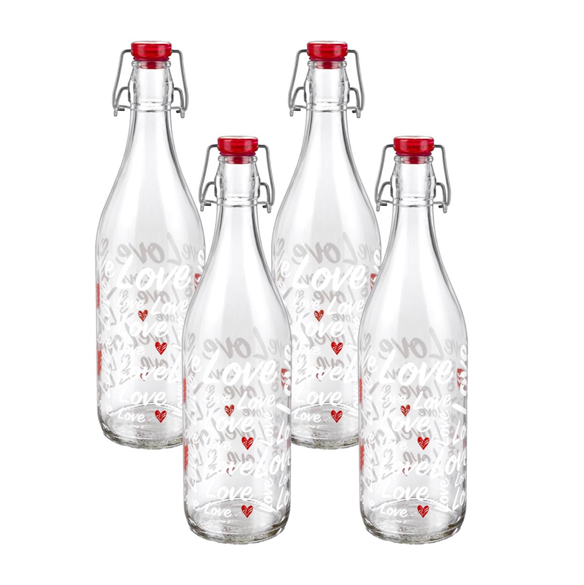 KIT SET 4 PZ MAURY'S CORAZON BOTTIGLIA IN VETRO DA 1 LT