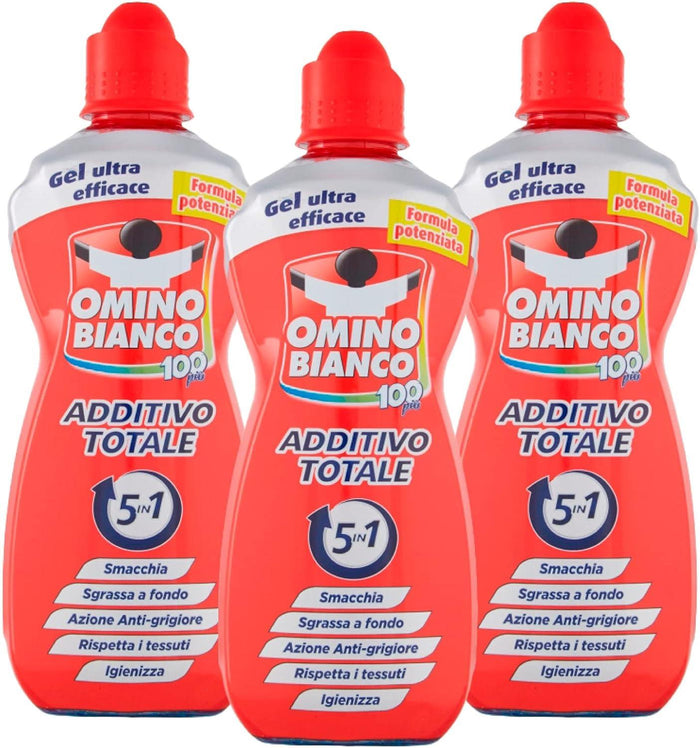 SET 3 PZ ADDITIVO OMINO BIANCO 100+ GEL 900ML SMACCHIANTE