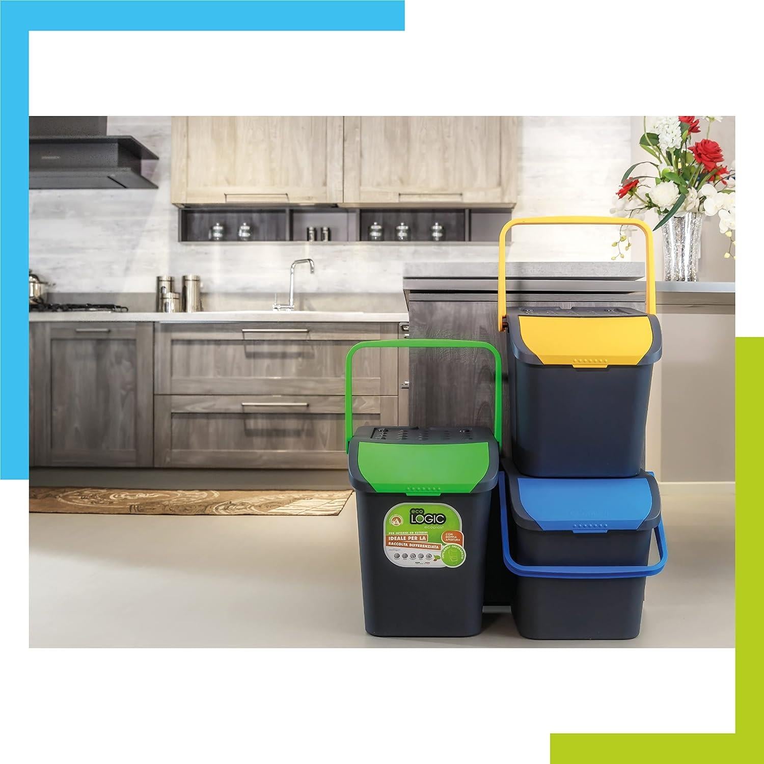 TRIS PATTUMIERA ECOLOGIC DA 35 LITRI COMPONIBILE CON MANICI