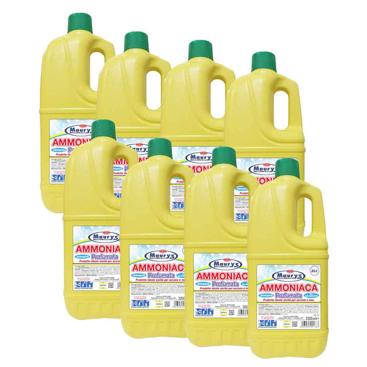 MAURY'S SET 8 CONFEZIONI DI AMMONIACA PROFUMATA DA 2 LT CIASCUNA