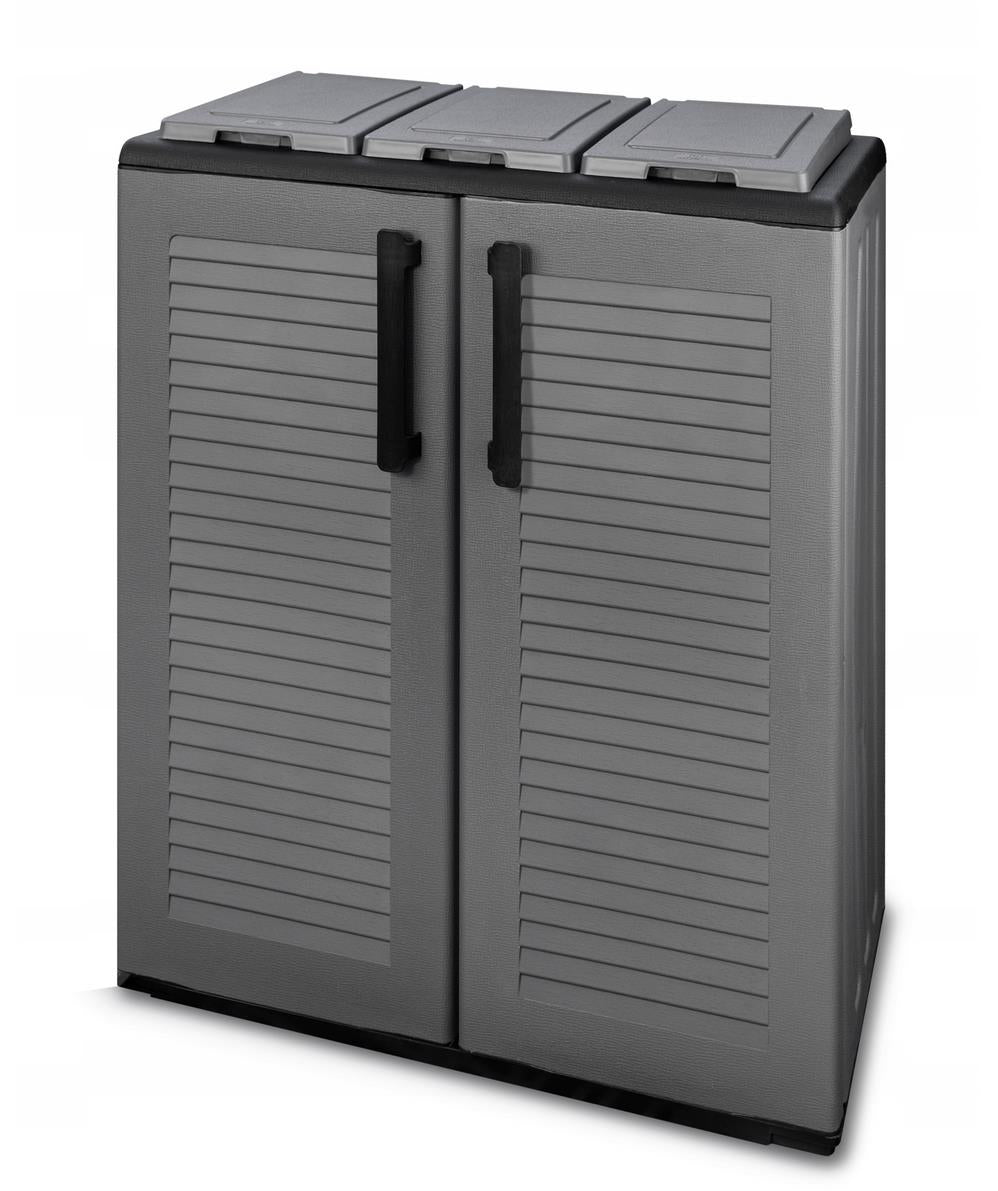 ARMADIO PATTUMIERA BASSO IN PLASTICA 3 SCOMPARTI DIMENSIONI 68 X 37 X H84 CM OKX