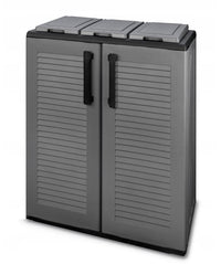 ARMADIO PATTUMIERA BASSO IN PLASTICA 3 SCOMPARTI DIMENSIONI 68 X 37 X H84 CM OKX