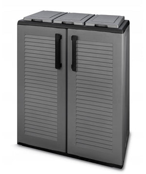 ARMADIO PATTUMIERA BASSO IN PLASTICA 3 SCOMPARTI DIMENSIONI 68 X 37 X H84 CM OKX