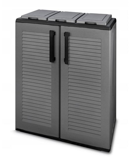 ARMADIO PATTUMIERA BASSO IN PLASTICA 3 SCOMPARTI DIMENSIONI 68 X 37 X H84 CM OKX