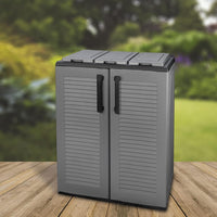 ARMADIO PATTUMIERA BASSO IN PLASTICA 3 SCOMPARTI DIMENSIONI 68 X 37 X H84 CM OKX