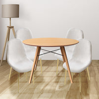 MAURY'S SET 4 SEDIE IMBOTTITE TEDDY IN TESSUTO BIANCO CON GAMBE ORO 44X48X88 CM