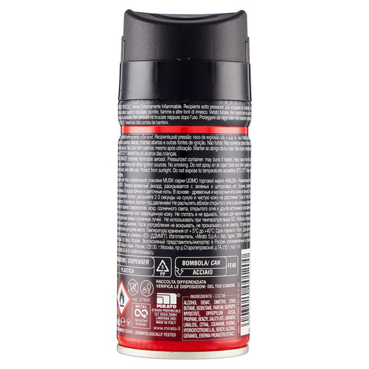 SET 3 PZ MALIZIA DEODORANTE SPRAY UOMO 150 ML MUSK