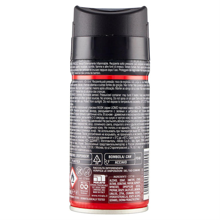 SET 3 PZ MALIZIA DEODORANTE SPRAY UOMO 150 ML MUSK