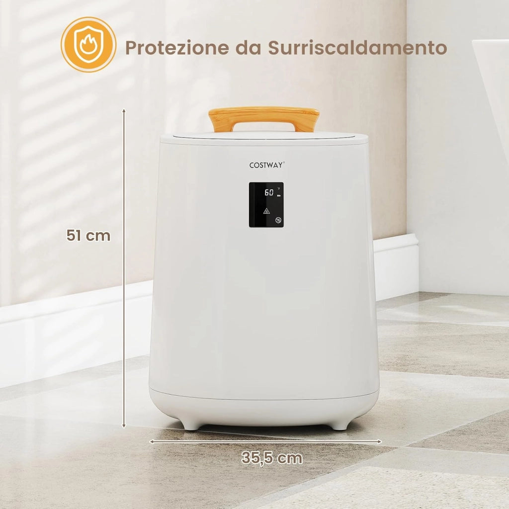 COSTWAY Scalda Asciugamani per Bagno, Scalda Coperta Grande 18 L con Display LED & Spegnimento Automatico, Secchio Portatile per Asciugamani Caldi per 2 Asciugamani, Accappatoi e Coperte (Bianco)