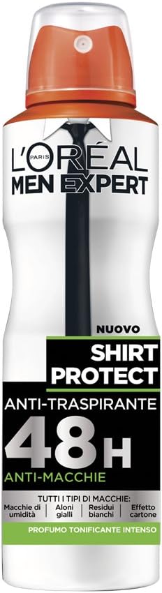SET 2 L'OREAL PARIS MEN EXPERT DEODORANTE SPRAY DA 150ML SHIRT PROTECT