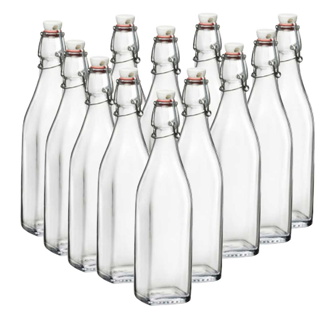 MAURY'S SET 12 SWING BOTTIGLIE IN VETRO CON CAPIENZA DA 0.50LT