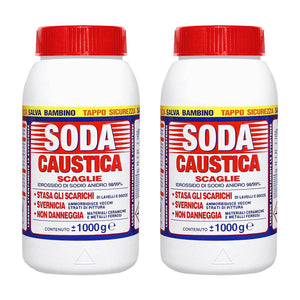 MARTEN SODA CAUSTICA SET 2 PZ DA 1KG A SCAGLIE PERCARBONATO DI SODIO STASA SCARICHI SVERNICIA NON DANNEGGIA
