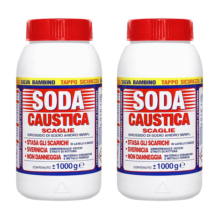 MARTEN SODA CAUSTICA SET 2 PZ DA 1KG A SCAGLIE PERCARBONATO DI SODIO STASA SCARICHI SVERNICIA NON DANNEGGIA