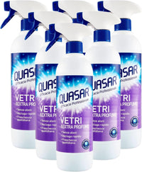 QUASAR SPRAY VETRI SET 6 PZ X 580 ML CON EXTRA PROFUMO NON LASCIA ALONI USO QUOTIDIANO