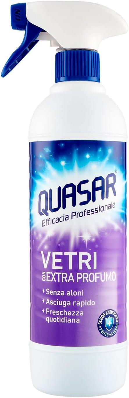 QUASAR SPRAY VETRI SET 4 PZ X 580 ML CON EXTRA PROFUMO NON LASCIA ALONI USO QUOTIDIANO