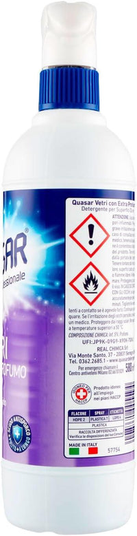 QUASAR SPRAY VETRI SET 6 PZ X 580 ML CON EXTRA PROFUMO NON LASCIA ALONI USO QUOTIDIANO