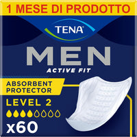 ASSORBENTI TENA MEN ACTIVE FIT LEVEL 2 SET 6 CONFEZIONI DA 10 PEZZI