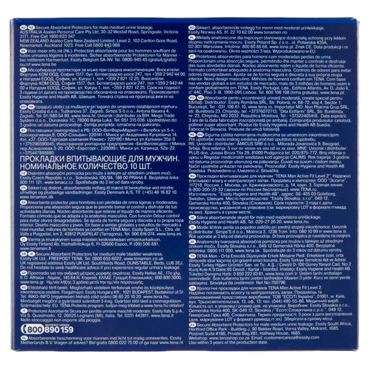 ASSORBENTI TENA MEN ACTIVE FIT LEVEL 2 SET 6 CONFEZIONI DA 10 PEZZI