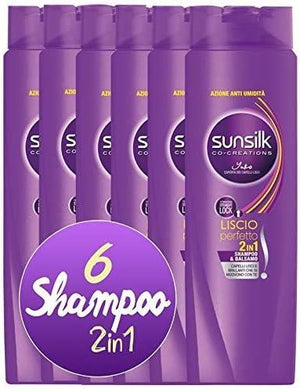 SUNSILK SET 6 PZ SHAMPOO E BALSAMO 250ML 2 IN 1 LISCIO PERFETTO