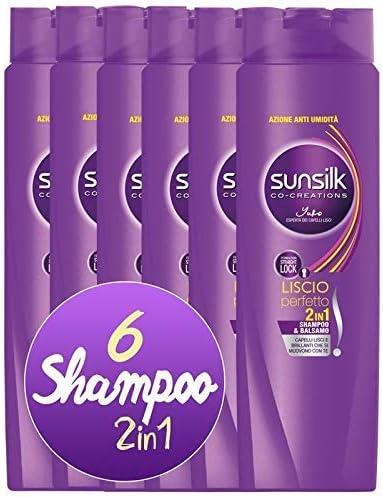 SUNSILK SET 6 PZ SHAMPOO E BALSAMO 250ML 2 IN 1 LISCIO PERFETTO