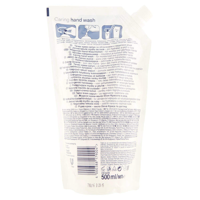 DOVE RICARICA 10 PZ SAPONE LIQUIDO MANI ORIGINALE 500ML