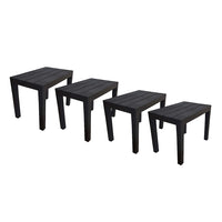 SET 4 PEZZI PANCHINA/TAVOLO DOPPIAFUNZIONE TIMOR IN POLIPROPILENE DA ESTERNO ANTRACITE 60 X 38 X 45 CM