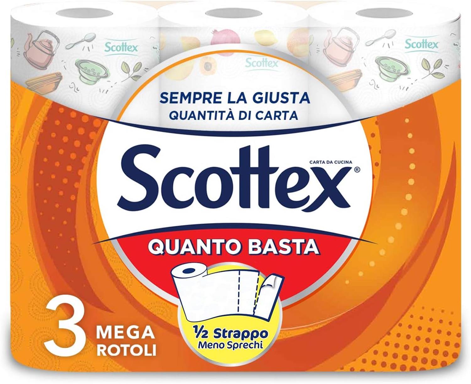 SET 24 ROTOLI CARTA CUCINA SCOTTEX QUANTO BASTA