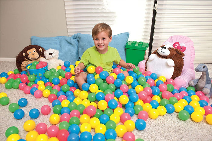 SACCA CON 100 PALLINE COLORATE CON CUSTODIA IDEALI PER BOX PISCINE E AREE GIOCO
