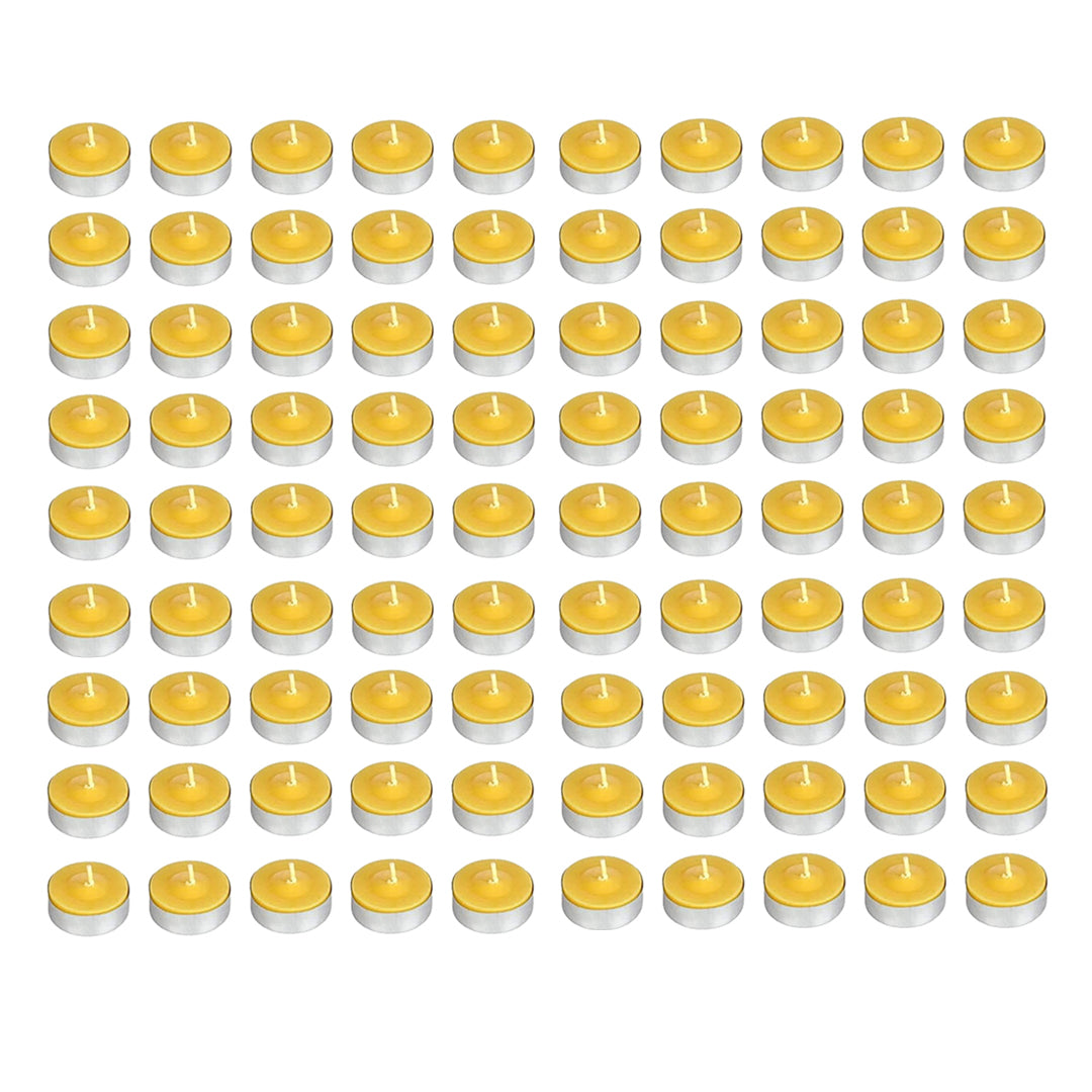 MAURY'S CANDELINE TEA LIGHT 90 PZ GIALLE CON OLIO DI CITRONELLA E BASE IN METALLO