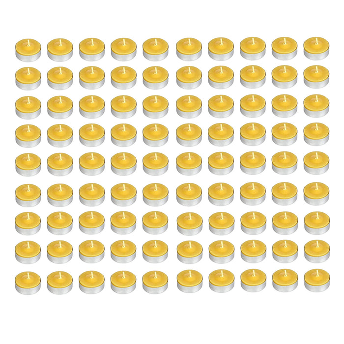 MAURY'S CANDELINE TEA LIGHT 90 PZ GIALLE CON OLIO DI CITRONELLA E BASE IN METALLO