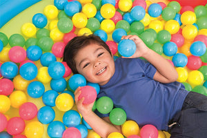 SACCA CON 100 PALLINE COLORATE CON CUSTODIA IDEALI PER BOX PISCINE E AREE GIOCO
