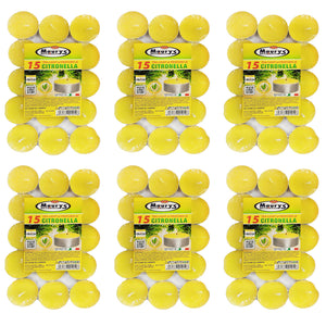 MAURY'S CANDELINE TEA LIGHT 90 PZ GIALLE CON OLIO DI CITRONELLA E BASE IN METALLO