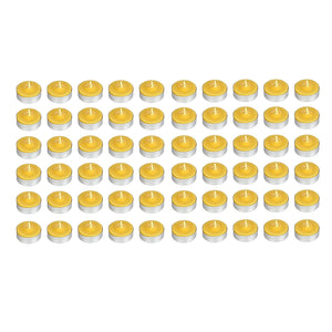 MAURY'S CANDELINE TEA LIGHT 60 PZ GIALLE CON OLIO DI CITRONELLA E BASE IN METALLO