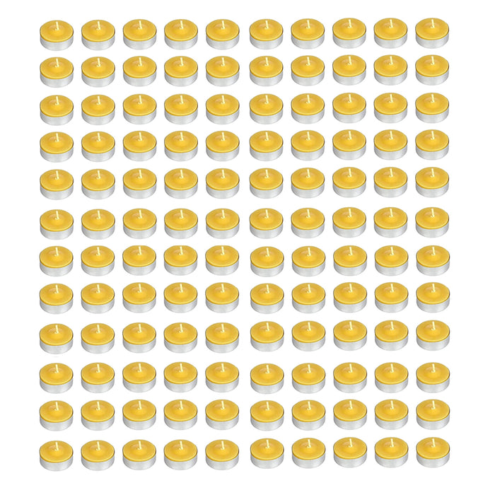 MAURY'S CANDELINE TEA LIGHT 120 PZ GIALLE CON OLIO DI CITRONELLA E BASE IN METALLO