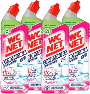 WC NET SET 4 CONFEZIONI GEL CANDEGGINA PROFUMATA 700 ML L'UNA
