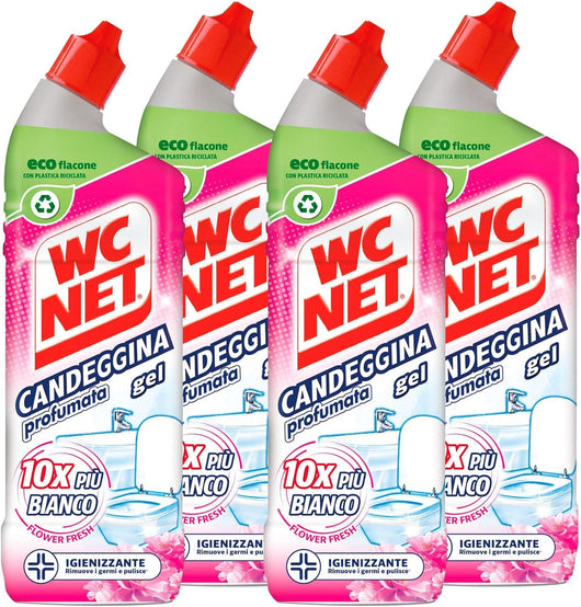 WC NET SET 4 CONFEZIONI GEL CANDEGGINA PROFUMATA 700 ML L'UNA