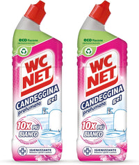 WC NET SET 2 CONFEZIONI GEL CANDEGGINA PROFUMATA 700 ML L'UNA