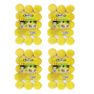 MAURY'S CANDELINE TEA LIGHT 60 PZ GIALLE CON OLIO DI CITRONELLA E BASE IN METALLO